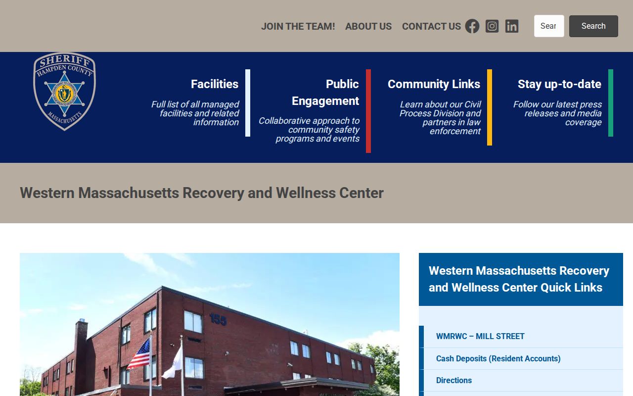 Western Massachusetts Recovery and Wellness Center release and facility page