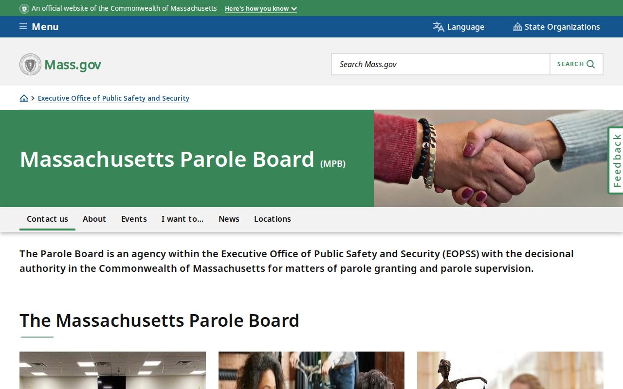 Massachusetts Parole Board source for Hampden County parole records